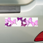 Roze Butterflies Design Bumpersticker (Op auto)