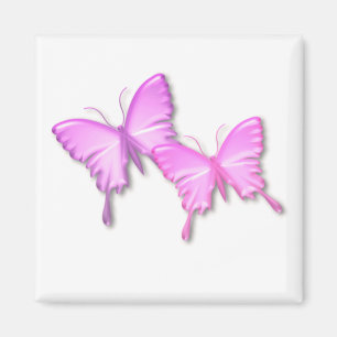 Roze Butterflies Design Magnet