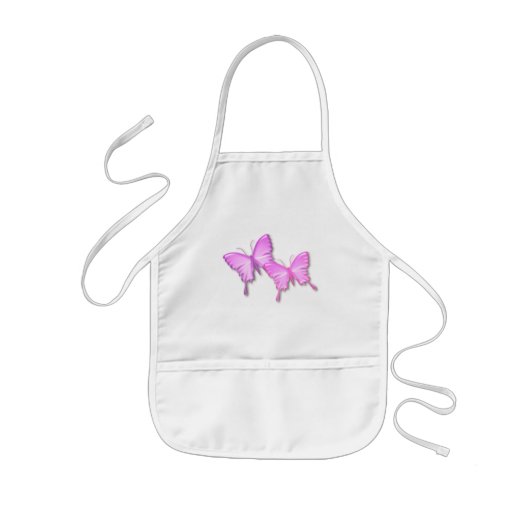 Roze Butterflies Design Painting Smock Kinder Schort (Voorkant)