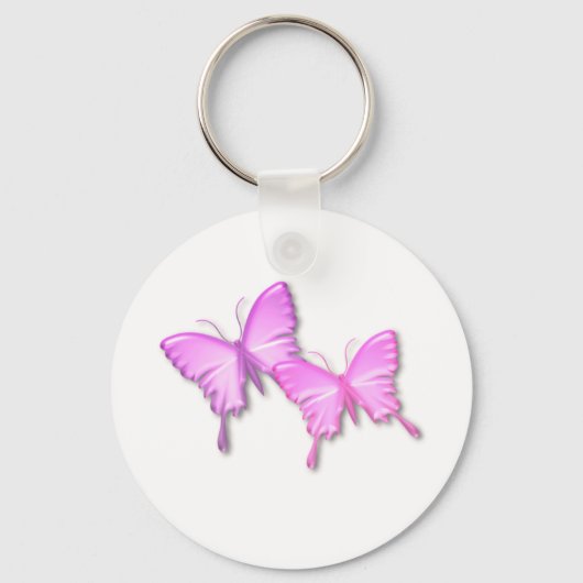 Roze Butterflies Design Sleutelhanger (Voorkant)