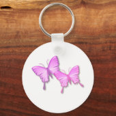 Roze Butterflies Design Sleutelhanger (Voorkant)
