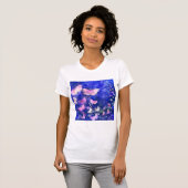 Roze Butterflies die T-shirt trekken (Voorkant volledig)