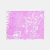 Roze Butterflies en Gepersonaliseerde harten Fleece Deken (Voorkant (Horizontaal))