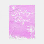 Roze Butterflies en Gepersonaliseerde harten Fleece Deken (Voorkant)