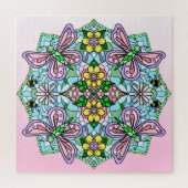 Roze Butterflies Flowers and Bees Mandala Legpuzzel (Verticaal)