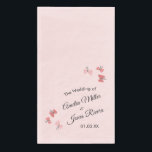 Roze Butterflies Garden Romantic Simple Wedding B Servet<br><div class="desc">Wedding Butterflies in roze illustratie voor een tuinhuwelijk</div>