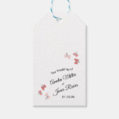 Roze Butterflies Garden Romantic Simple Wedding Cadeaulabel (Voorkant)