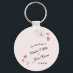 Roze Butterflies Garden Romantic Simple Wedding Sleutelhanger<br><div class="desc">Wedding Butterflies in roze illustratie voor een tuinhuwelijk</div>