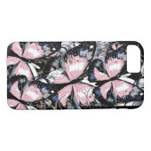 Roze Butterflies iPhone Case (Achterkant (Horizontaal))