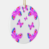 Roze Butterflies kerstversiering Keramisch Ornament (Rechts)