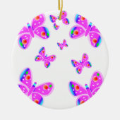 Roze Butterflies kerstversiering Keramisch Ornament (Voorkant)