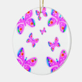 Roze Butterflies kerstversiering Keramisch Ornament (Links)