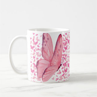 Roze Butterflies Koffiemok