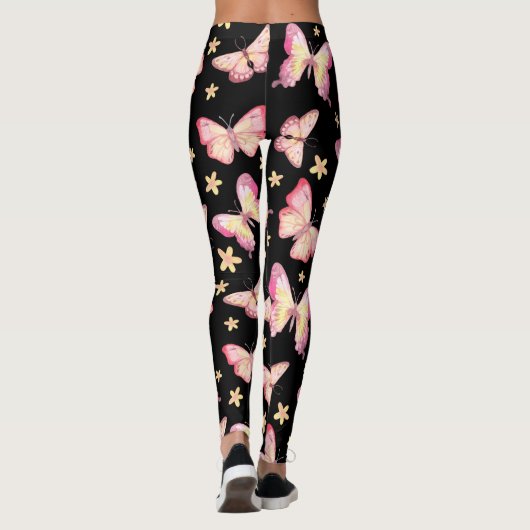 Roze Butterflies Leggings (Achterkant)