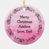 Roze Butterflies Mandala Kerstmis Keramisch Ornament (Achterkant)