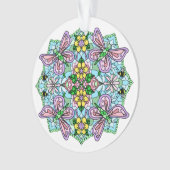 Roze Butterflies Mandala Kerstmis Ornament (voorkant)