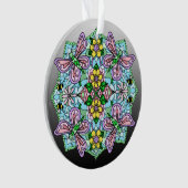 Roze Butterflies Mandala kerstversiering Ornament (voorkant)