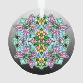 Roze Butterflies Mandala kerstversiering Ornament (achterkant)