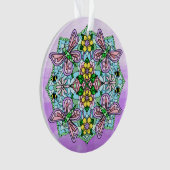 Roze Butterflies Mandala kerstversiering Ornament (voorkant)