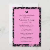 Roze Butterflies op Black Kaart (Achterkant)