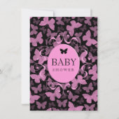 Roze Butterflies op Black Kaart (Voorkant)