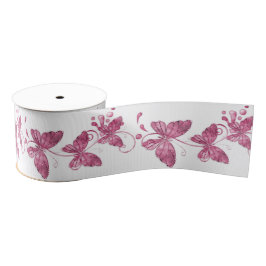 Roze Butterflies Ribbon Spool Grosgrain Lint