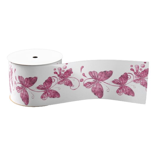 Roze Butterflies Ribbon Spool Grosgrain Lint (Spoel)