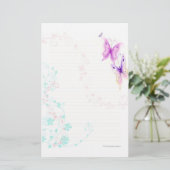 Roze Butterflies Stationery Briefpapier (Staand voorkant)