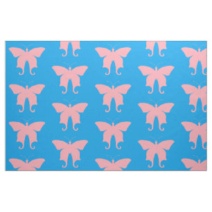 Roze Butterflies Stof