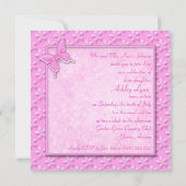 Roze Butterflies Sweet Sixteen Uitnodiging (Achterkant)