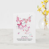 Roze Butterflies Sympathie Hartelijk dank Kaart (Gele Bloem)