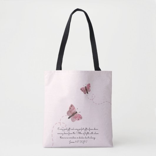 Roze Butterflies Tote Bag (Voorkant)