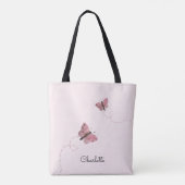 Roze Butterflies Tote Bag (Achterkant)