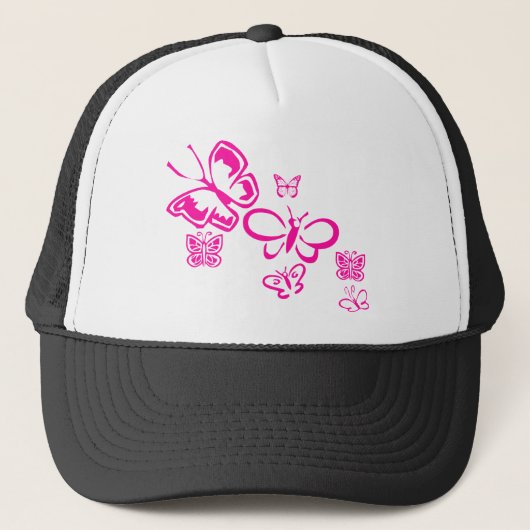 Roze Butterflies Trucker Pet (Voorkant)
