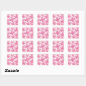 Roze Butterflies Vierkante Sticker (Vel)