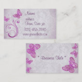  Roze Butterflies Visitekaartje (Voorkant / Achterkant)