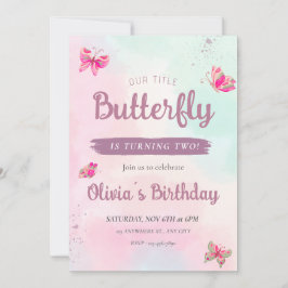 Roze Butterflies Young Birthday Kaart
