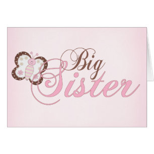 Roze Butterfly 2 Big Sister Blank Kaart