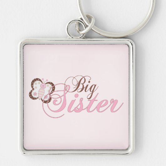 Roze Butterfly 2 Big Sister Sleutelhanger (Voorkant)