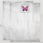 Roze Butterfly — Aangepast papierblad (Voorkant / Achterkant)