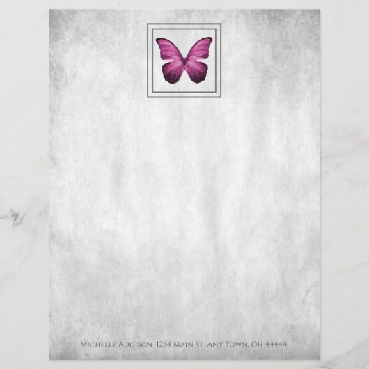 Roze Butterfly — Aangepast papierblad (Voorkant)