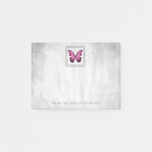 Roze Butterfly Aangepaste notities Post-it® Notes (Voorkant)