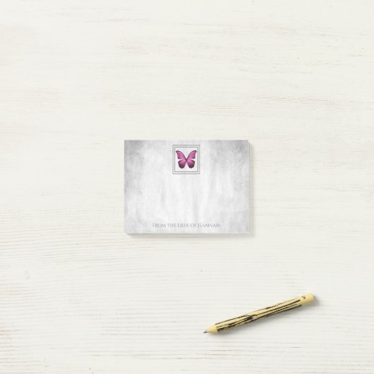 Roze Butterfly Aangepaste notities Post-it® Notes (Op bureau)