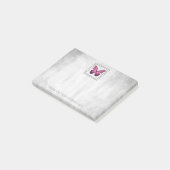 Roze Butterfly Aangepaste notities Post-it® Notes (Schuin)