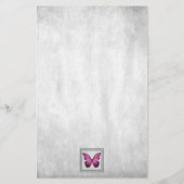 Roze Butterfly — Aangepaste schrijfbenodigdheden Briefpapier (Achterkant)