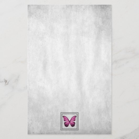 Roze Butterfly — Aangepaste schrijfbenodigdheden Briefpapier (Achterkant)