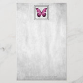 Roze Butterfly — Aangepaste schrijfbenodigdheden Briefpapier (Voorkant)