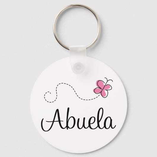Roze Butterfly Abuela Gift T-shirt Sleutelhanger (Voorkant)