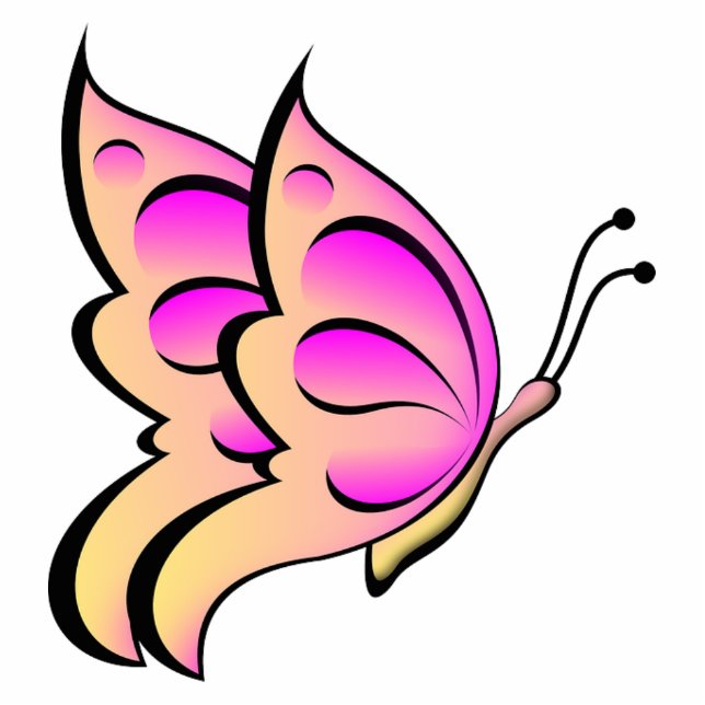 Roze Butterfly Animal Pattern Peace Love Juanita Fotobeeldje Sleutelhanger (Voorkant)