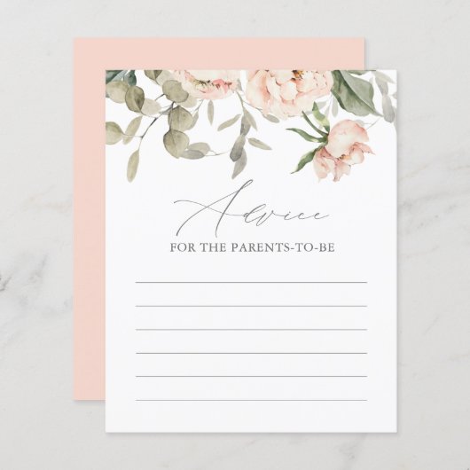 Roze Butterfly Baby shower Advice Kaart (Voorkant / Achterkant)